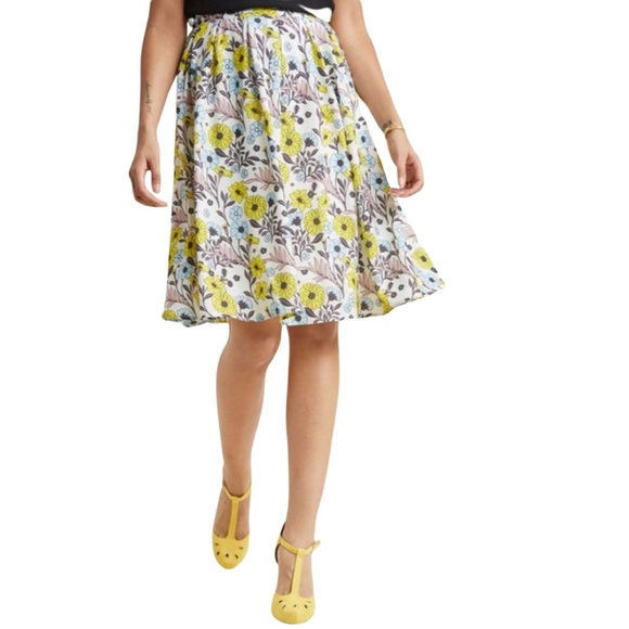 Modcloth Miss Optimist Floral A-Line Midi Skirt - Picture 1 of 8